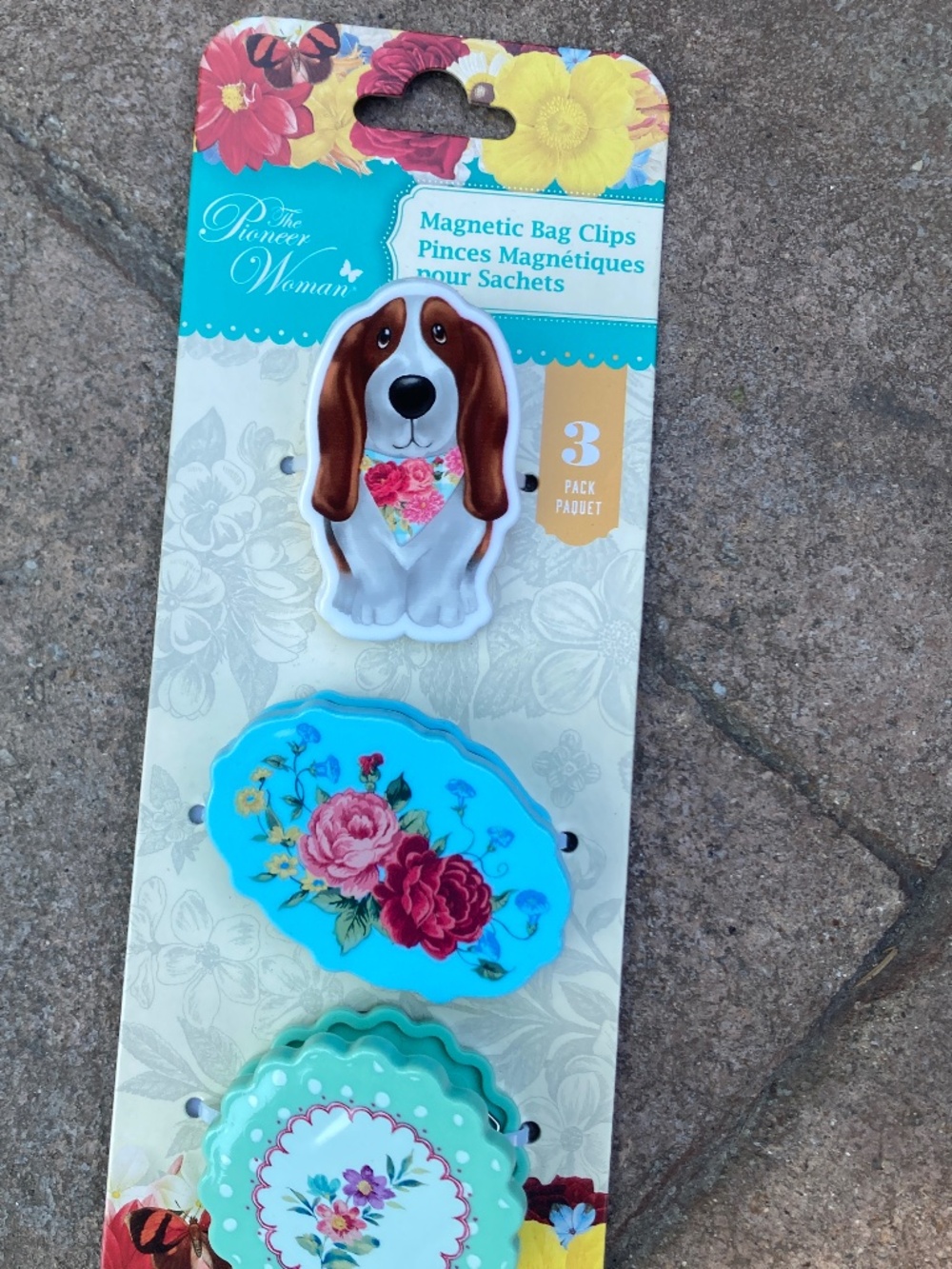Pioneer Woman Magnetic Bag Clips Set of 3 NEW